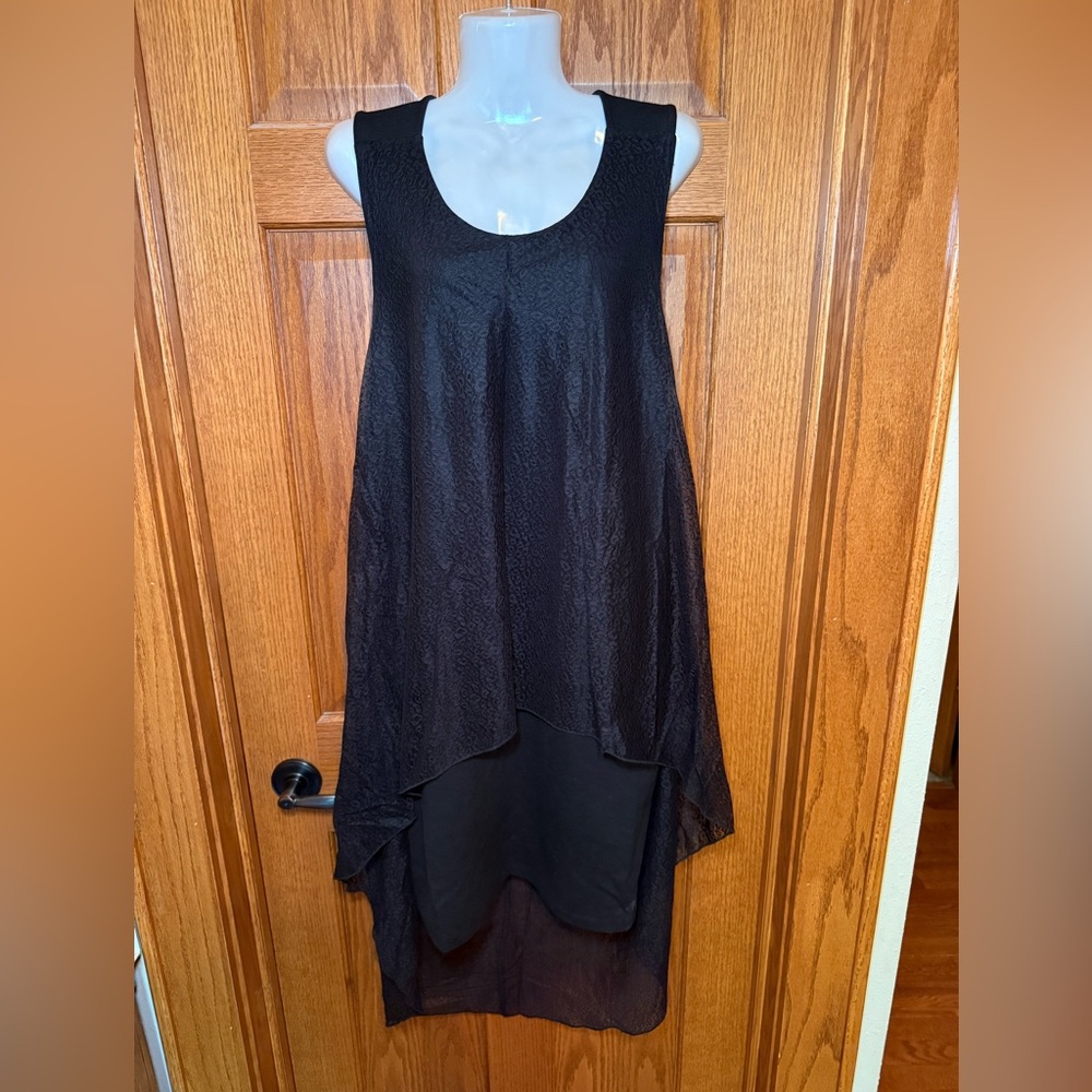 Black Asymmetrical Tiered Little Black Dress